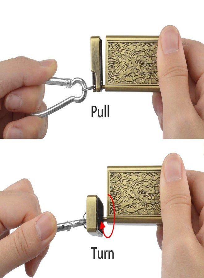 Linkidea 2 Pack Metal Ashtray with Lid, Small Outdoor Portable Cigarettes Cigars Ashtray for Travelling, Camping, Picnic, Indoor Auto, Home, Sand, Car, Patio (Gold) - Image 3